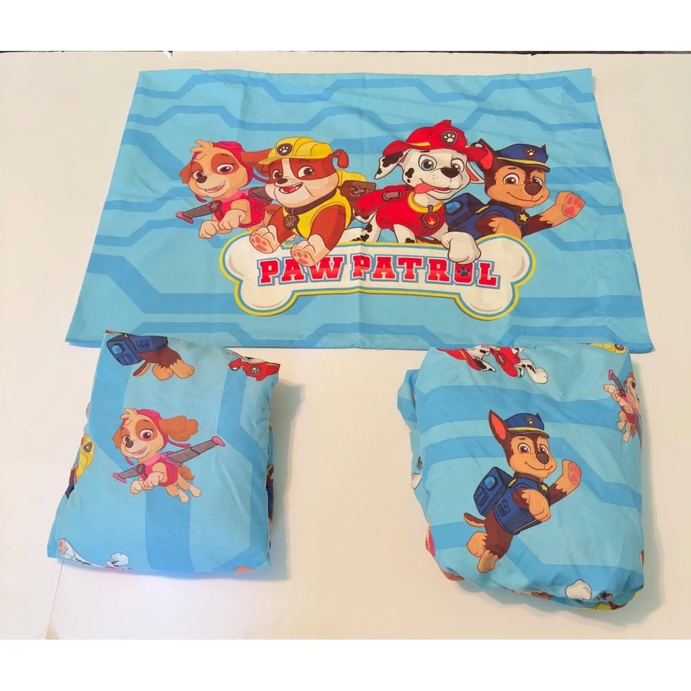 Nickelodeon Paw Patrol Blue 2 Twin Fitted Sheets and 1 Pillowcase Set 2016